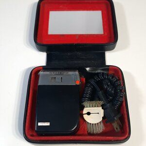 Vintage Schick 400 Flexamatic Electric Razor Shaver w Case Brush Tested Works